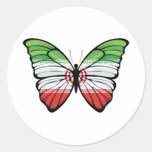 Sticker Rond Papillon hypolimnas d'Iran