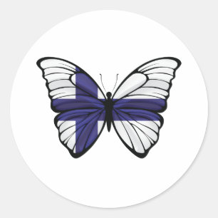 Sticker Rond Papillon Hypolimnas Finlande