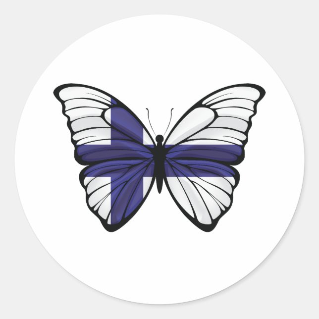 Sticker Rond Papillon Hypolimnas Finlande (Devant)