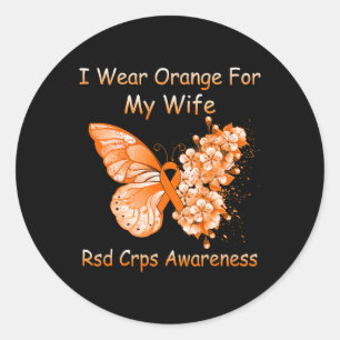 Sticker Rond Papillon Je Porte Orange Pour Ma Femme Crps Rsd Aw