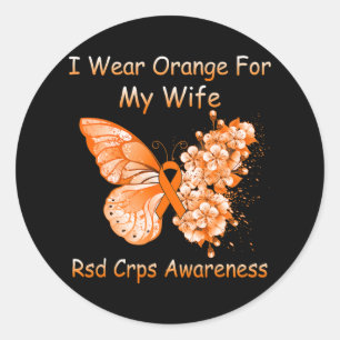 Sticker Rond Papillon Je Porte Orange Pour Ma Femme Crps Rsd Aw