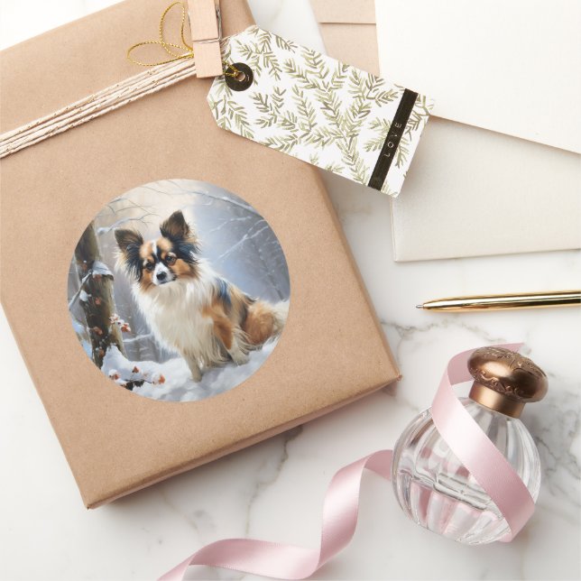Sticker Rond Papillon Laisser neiger Noël (Cadeaux)