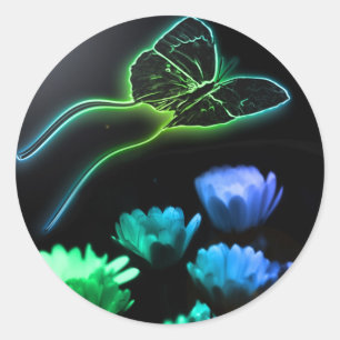 Sticker Rond Papillon Lillys