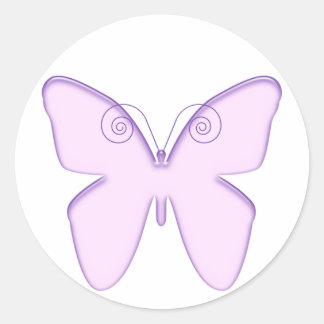Sticker Rond papillon pourpre