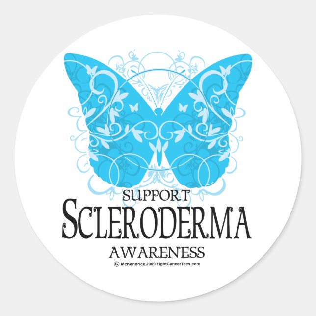 Sticker Rond Papillon Scleroderma 2 (Devant)