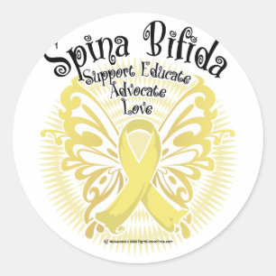 Sticker Rond Papillon Spina Bifida 3