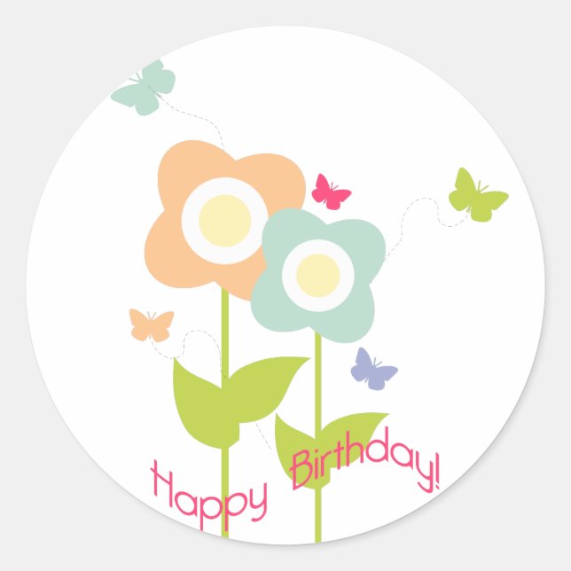 Sticker Rond Papillon Topper/Sticker Cupcake Anniversaire (Devant)