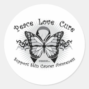 Sticker Rond Papillon tribal du cancer de la peau
