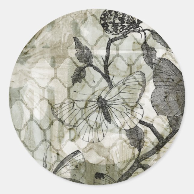 Sticker Rond Papillons arabes II (Devant)