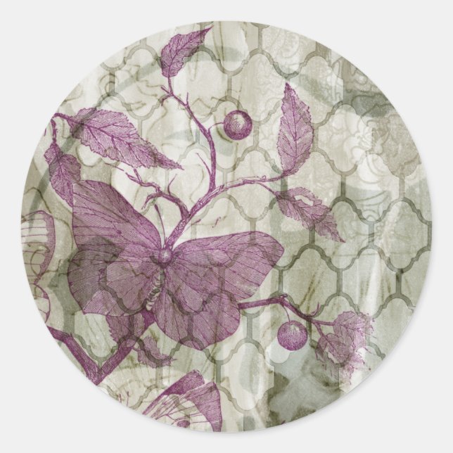 Sticker Rond Papillons arabes III (Devant)