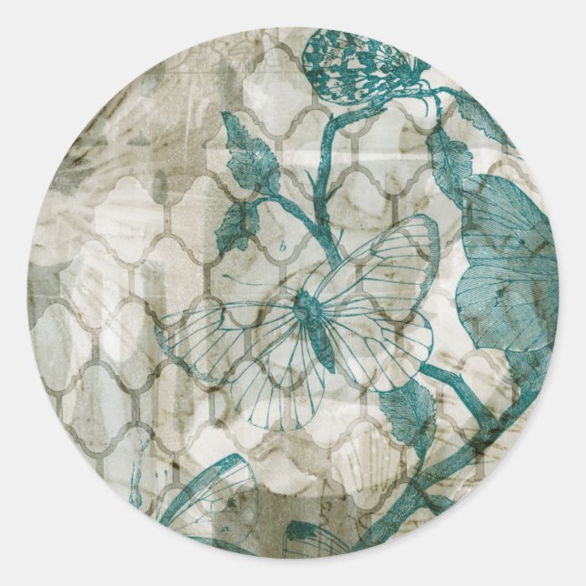 Sticker Rond Papillons arabes VI (Devant)