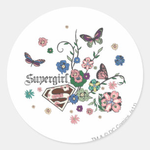 Sticker Rond Papillons de Supergirl