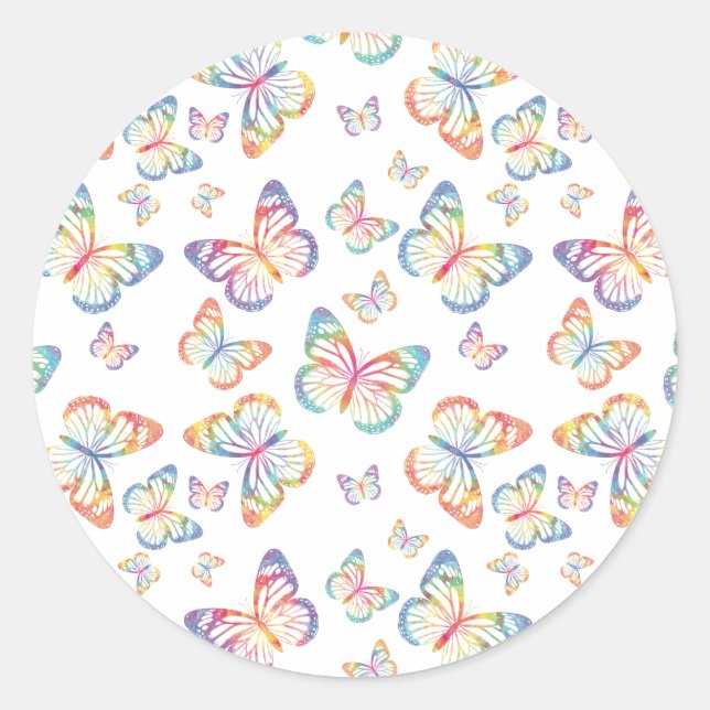 Sticker Rond Papillons multicolores (Devant)