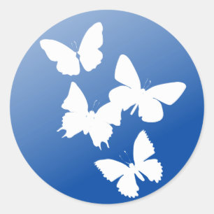 Sticker Rond Papillons - sceau Mariage