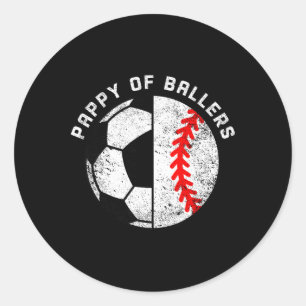 Sticker Rond Papy des Ballers Drôle de Footballeur Baseball Pap