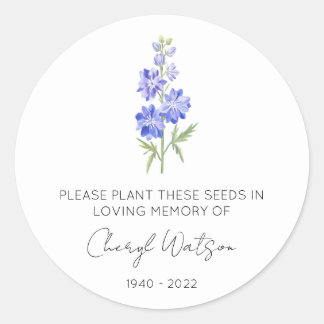 Sticker Rond Paquerette de Delphinium | Paquet de graines de so