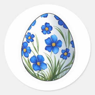 Sticker Rond Pâques aux oeufs
