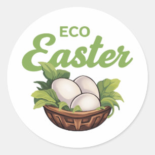 Sticker Rond Pâques écologique