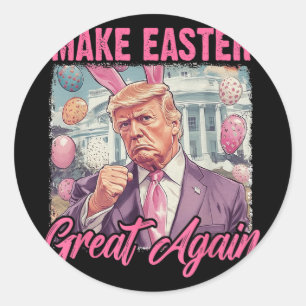 Sticker Rond Pâques Trump 2025 Rendre la Pâques grande à nouvea