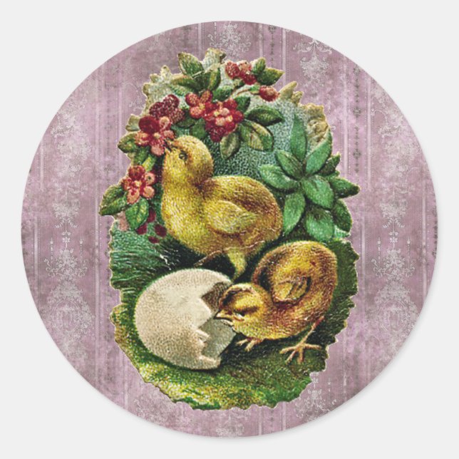 Sticker Rond Pâques vintage (Devant)