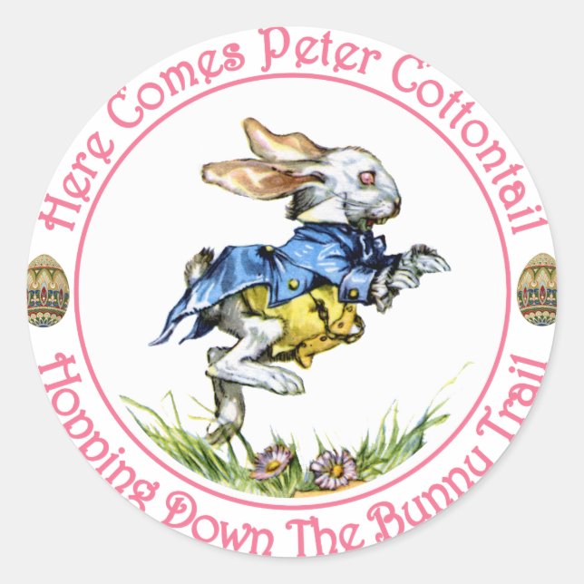 Sticker Rond Pâques - Voici Peter Cottontail (Devant)