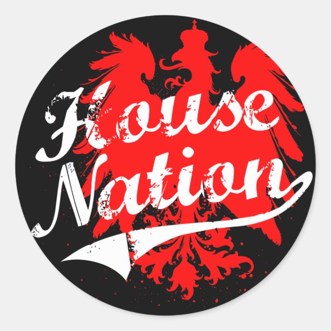 Sticker Rond Paquet d'autocollant de nation de Chambre (Devant)