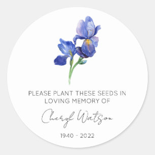 Sticker Rond Paquet de graines commémoratif Iris simple