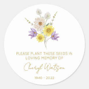Sticker Rond Paquet de graines de fleur sauvage pour mémorial s