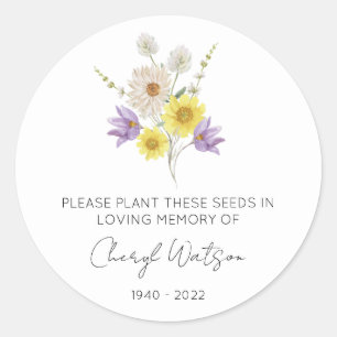 Sticker Rond Paquet de graines de fleurs sauvages pour un simpl