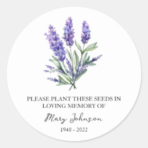 Sticker Rond Paquet de semence funéraire Lavender Memorial