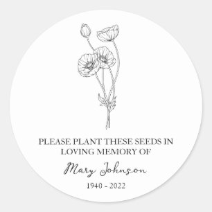 Sticker Rond Paquet de semence funéraire Poppy Memorial