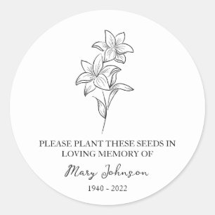 Sticker Rond Paquet de semences funéraires Lily Memorial