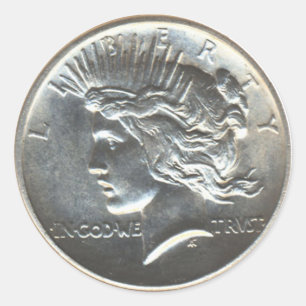 Sticker Rond Paquets d'autocollant du dollar de paix de libert