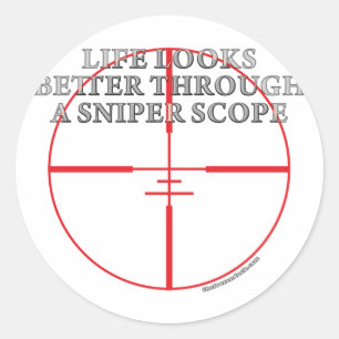 Sticker Rond Par une portée de tireur isolé