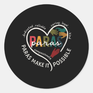 Sticker Rond Para Heart Enseignant Paraprofessionnel Paréducate