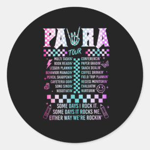 Sticker Rond Para Tour Professeur Retour À L'École Joyeux Premi