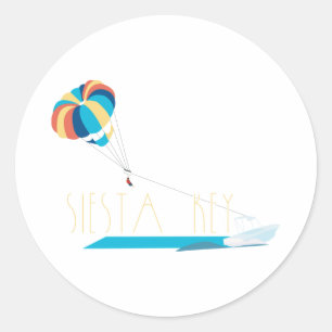Sticker Rond Parachute ascensionnel de la plage de Siesta Key