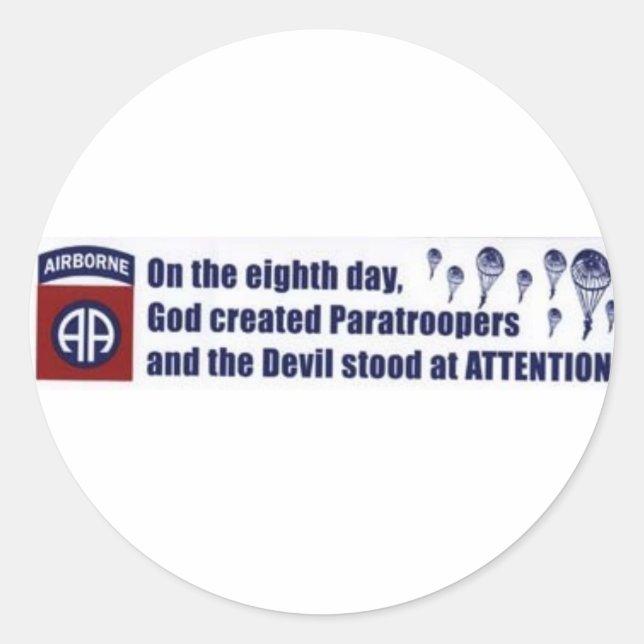 Sticker Rond parachutiste FUNNY (Devant)