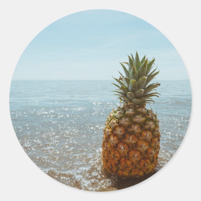 Sticker Rond Paradis de l'ananas (Devant)