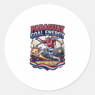 Sticker Rond Paraguay But Énergie Skeleton Buteur Nations Gras