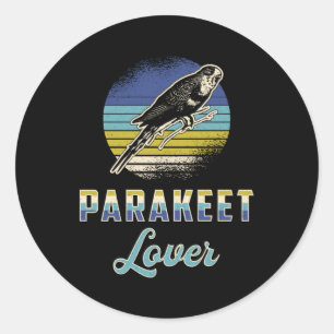 Sticker Rond Parakeet Lover Oiseaux Budgerigar Animal Budgie