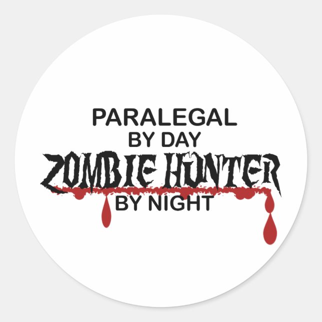 Sticker Rond Paralegal Zombie Hunter (Devant)