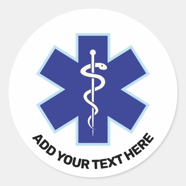 Sticker Rond Paramètre des services Médicales d'urgence (Devant)