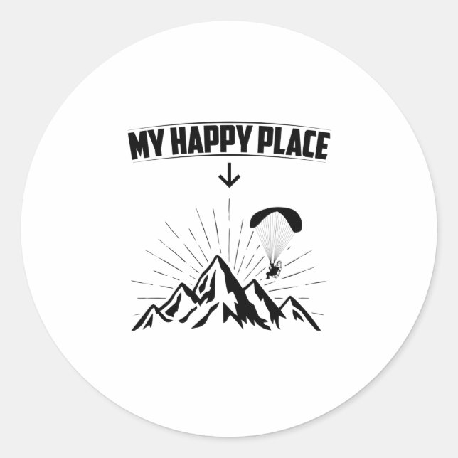 Sticker Rond Parapente | Paraglider Air Sports Idées cadeaux (Devant)