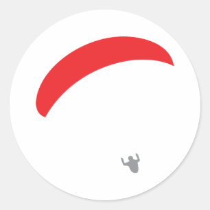 Sticker Rond parapente rouge - parapente