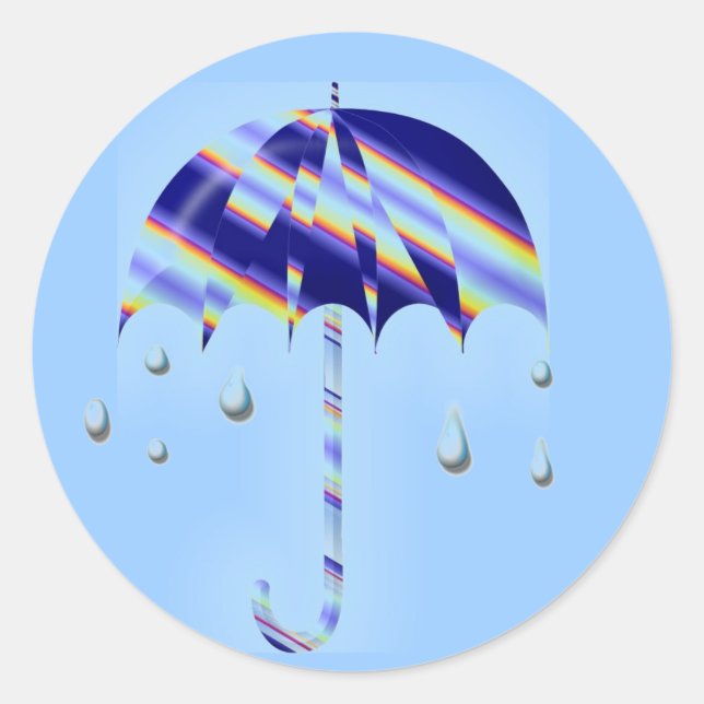 Sticker Rond Parapluie de printemps (Devant)