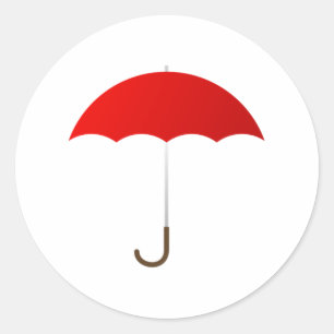 Sticker Rond Parapluie rouge