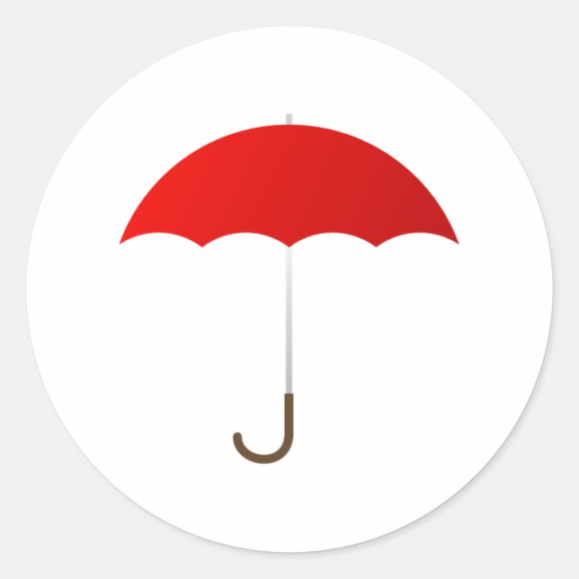Sticker Rond Parapluie rouge (Devant)