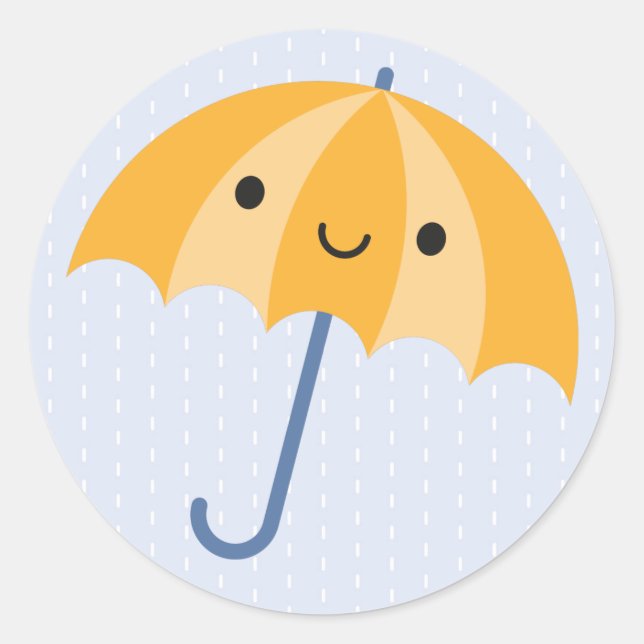 Sticker Rond Parapluies de Kawaii (Devant)