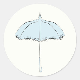 Sticker Rond Parasol bleu